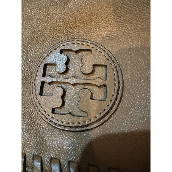 Tory Burch Marion Whipstitch Saddle Bag Tan Leather 2-way Bag Soft - Picture 8 of 10
